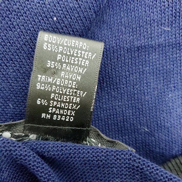 August Silk Womens M Blue‎ & Silver Colorblock Long Sleeve Top - Picture 4 of 6